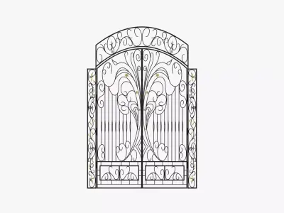 Gate-4 wrought iron gate 3D model