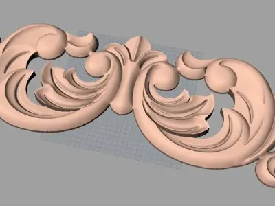 European furniture 3D relief models for CNC wood engraving E190 3D model