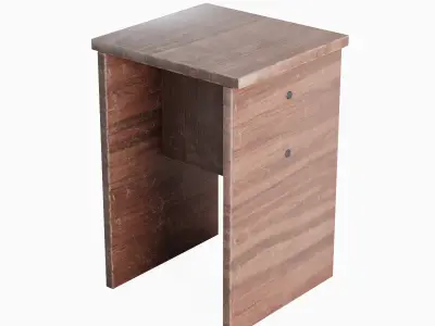 Wooden Stool 04 Low-poly 3D model