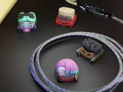 Cyberpunk Edgerunners Keycaps - Mechanical Keyboard 3D print model