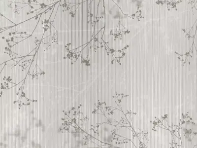 Gypsophila Sprigs on Fluted Glass Texture