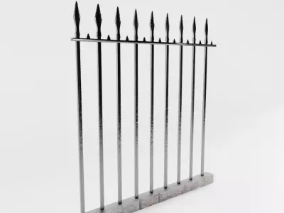 Antique Fence Low-poly 3D model