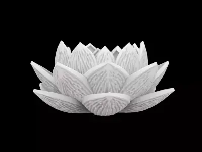 Candle Holder Lotus Design 3D Print Model 3D print model