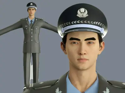 chinese police officer big brother 3D model