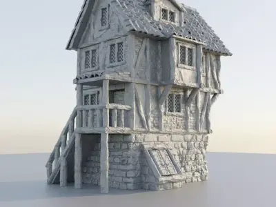 Shady Merchant House Tabletop Terrain 28 mm 3D print model