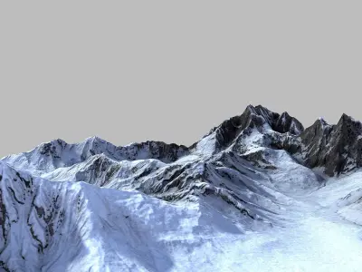 Snow Mountain Terrain Low-poly 3D model