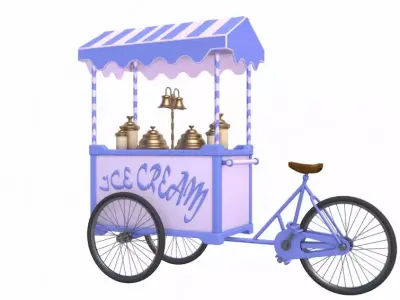 Ice Cream Handcart 3D model