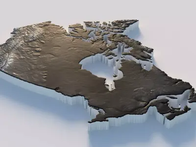 Canada Country Terrain 3D model