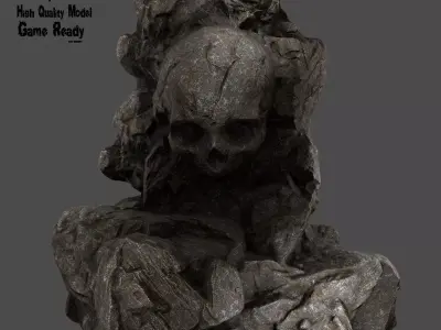 Skull Rock Low-poly 3D model