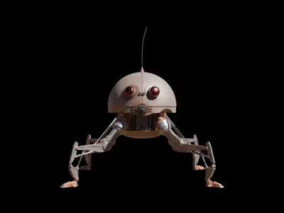 Dwarf Spider Droid Low-poly 3D model