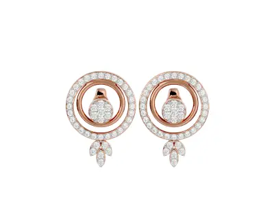 Light Minimalist Diamond Ring Earrings Pendant Set 3D print model 3