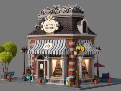 Cartoon House 10 3D model