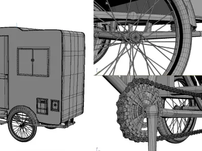 Bike trailer 3D model