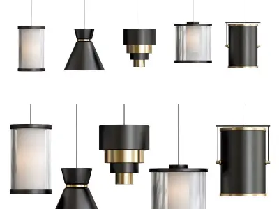 Modern gold pendant lamps 3D model