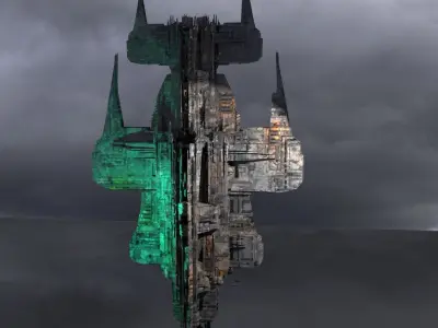 Ithian Ancient Sci fi Odin cross 3D model