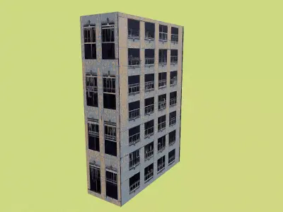 Retro Building  Low-poly 3D model