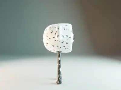 creature in black and white Low-poly 3D model