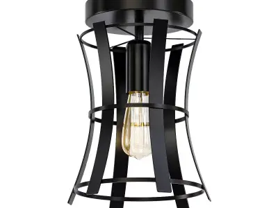 Medieval caged ceiling light fixture 3D model