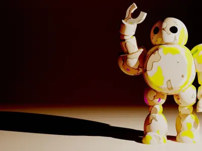 Cute Robot Low-poly 3D model