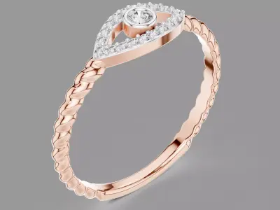 Evil Eye Light Diamond Ring  3D print model