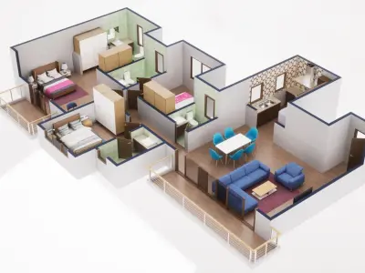 3D Floor Plan Model 59 3D model