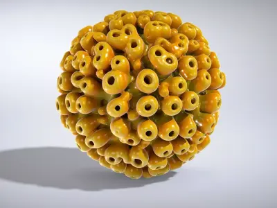 Olive-Green Tubastraea Coral Model Low-poly 3D model