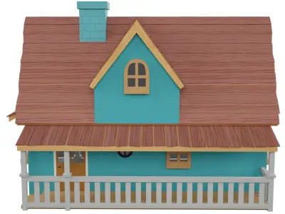 Cartoon House 3D model 17