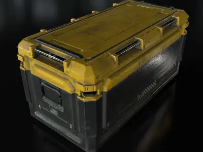 Sci Fi Industrial Crate Game Ready PBR Textures  Low-poly 3D model