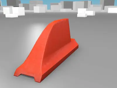 White and Red Road Traffic Barrier - Part 3 - Low-poly 3D model