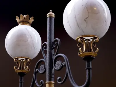 Modular Street Sphere Lamp 8K - 10 sizes Low-poly 3D model