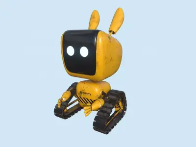 Cute Robot 07 - Security - Character SciFi Design Low-poly 3D model
