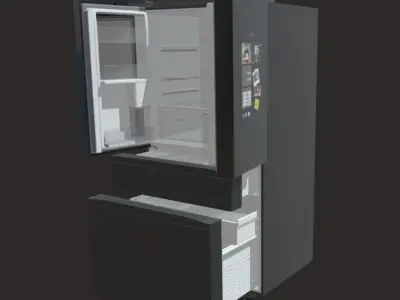 Smart fridge  Low-poly 3D model