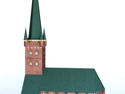 Church with roof 3D model