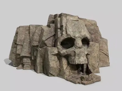 Skull Rock Low-poly 3D model 11