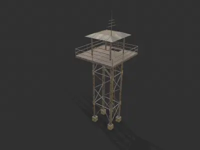 Watchtowers fire tower Low-poly 3D model