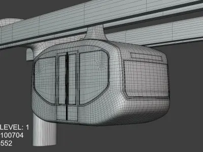 Elevated train concept 3D model