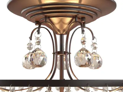 CVKASH 5 -Lights Crystal Round Chandelier Antique Modern Black 3D model