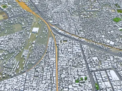 Ludhiana Punjab India 35km AI Low-poly 3D model