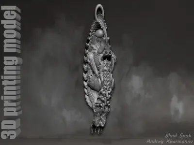 The pendant is alien 3D print model