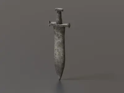Stone sword Low-poly 3D model