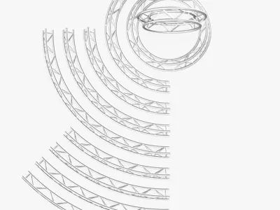 Circle Triangular Truss Modular Collection 10 Modular 3D print model