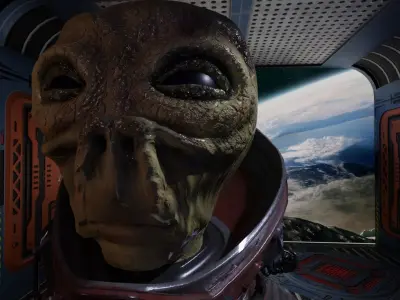 Alien Head Low-poly 3D model