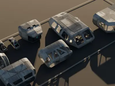 Scifi 3D Greeble Kitbashing Set 480 pieces 3D model