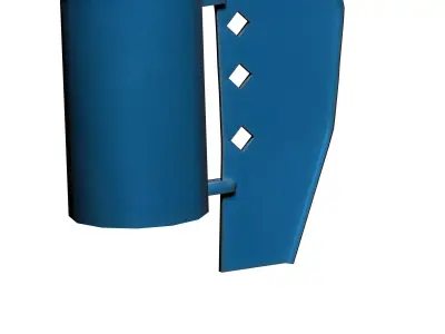 Blue metal modern cage type trash can Low-poly 3D model
