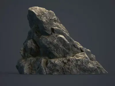 Rock Boulder 1 PBR Low-poly 3D model