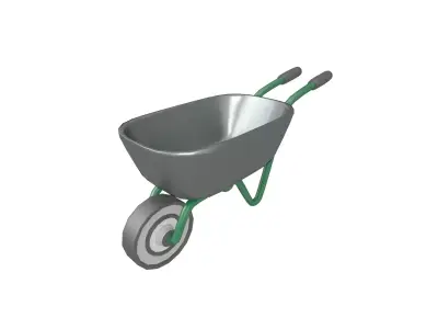 Cartoon Wheelbarrow v1 002 Low-poly 3D model