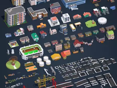 Low Poly City Pack 2 Low-poly 3D model