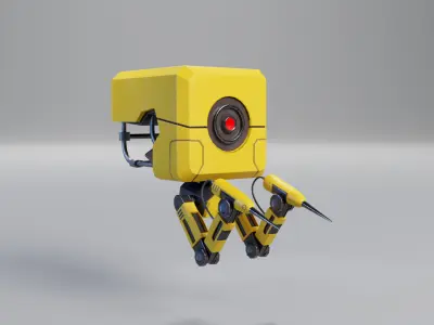 Game ready Robot Welder Low-poly 3D model