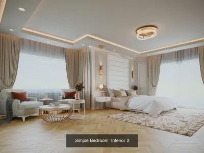 Bedroom Collection 1 different rooms 3D Model Pack