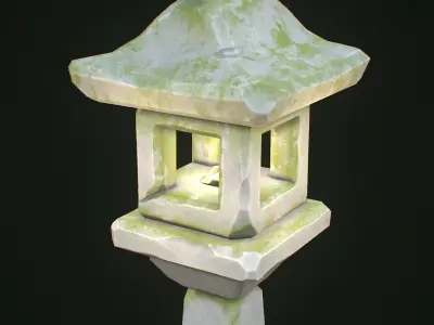 Stylized Stone Lantern - TORO - Low Poly Game Ready Prop Low-poly 3D model